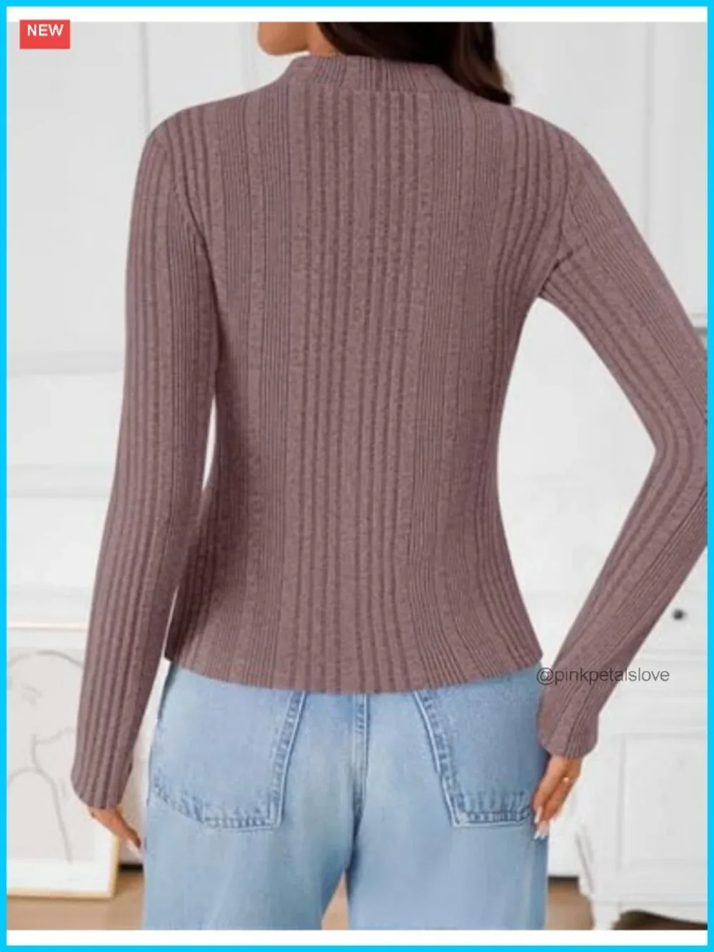 Warm Fleece Sherpa Lined Mock Neck Knit Pullover Sweater